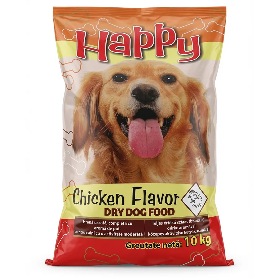 Happy Dry Dog Food aromă de pui 10 kg - Furaje Spătar Cluj