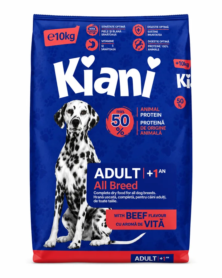 Hrană câini Kiani Adult All Breed vită 10 kg - Furaje Spătar Cluj