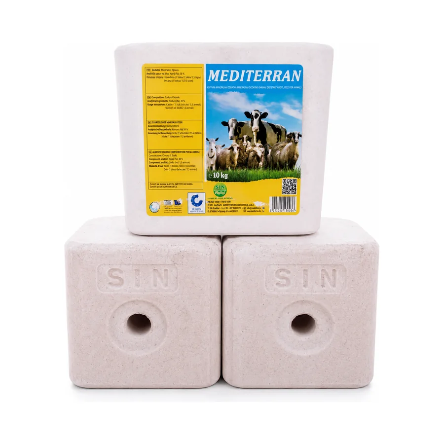 SIN Mediterran 10 kg bloc de sare pentru bovine și ovine - Furaje Spătar Cluj